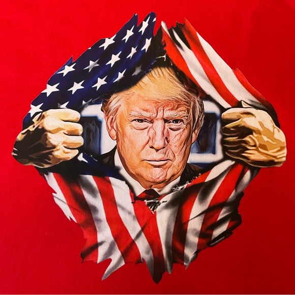 🇺🇸Trump American Flag Super Patriot 3D Graphic Brilliant Red Unisex T-Shirt! - Picture 2 of 7